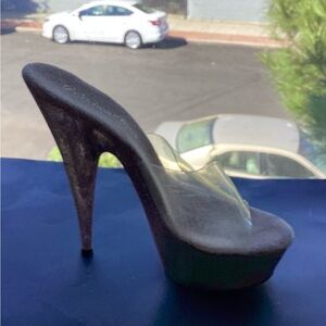 Reflection shoe pin glitter and clear dancer  spike shoes